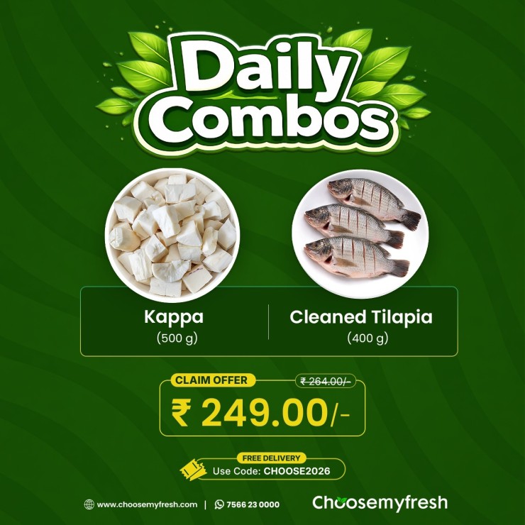 Combo ( Chopped Kappa 500gm + Cleaned Tilapia 400gm)