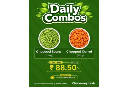 Combo (Chopped Beans 250gm + Carrot 250gm)
