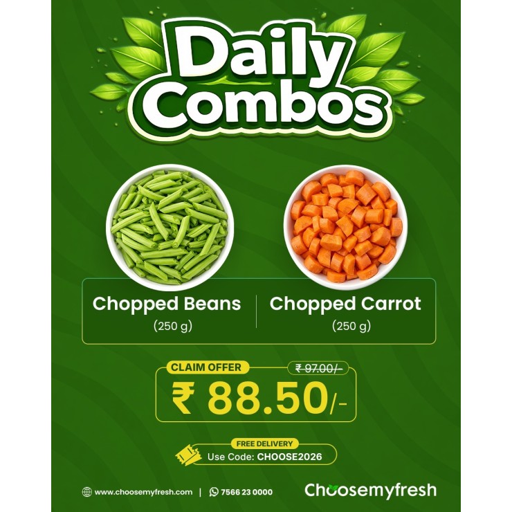 Combo (Chopped Beans 250gm + Carrot 250gm)