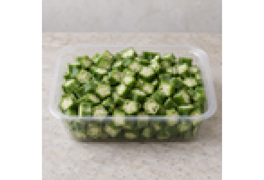 Chopped Lady's Finger / Vendakka / വെണ്ടയ്ക്ക - Round Cut - 250gm Pack (Ozone washed)