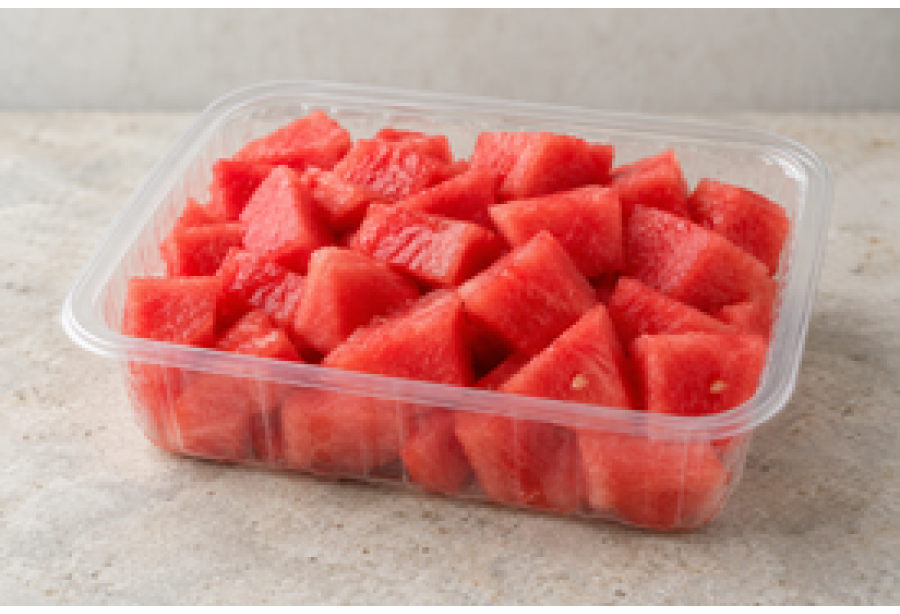 Cleaned and Sliced Cubes Watermelon Kiran - (800g - 900gm)