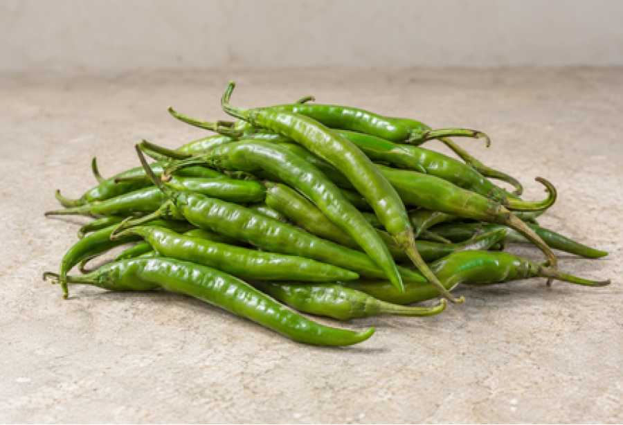 Premium Green chilly / പച്ചമുളക് - 100gm Ozone Washed