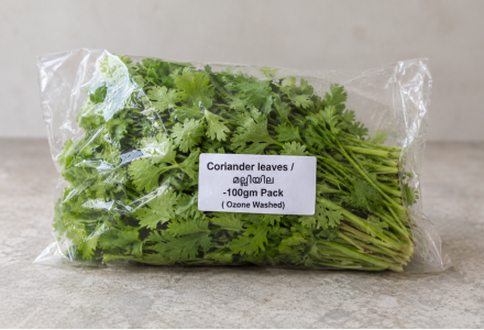 Coriander leaves / മല്ലിയില  -100gm Pack ( Ozone Washed)